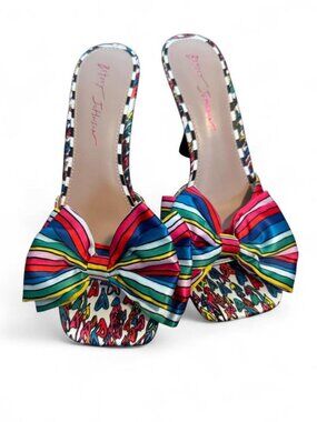 Betsey Johnson Multi colored bow heels
